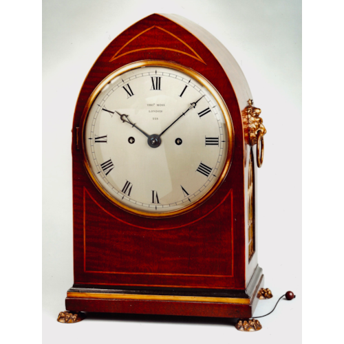 19TH CENTURY ANTIQUE REGENCY MAHOGANY BRACKET CLOCK BY THOMAS MOSS OF LONDON